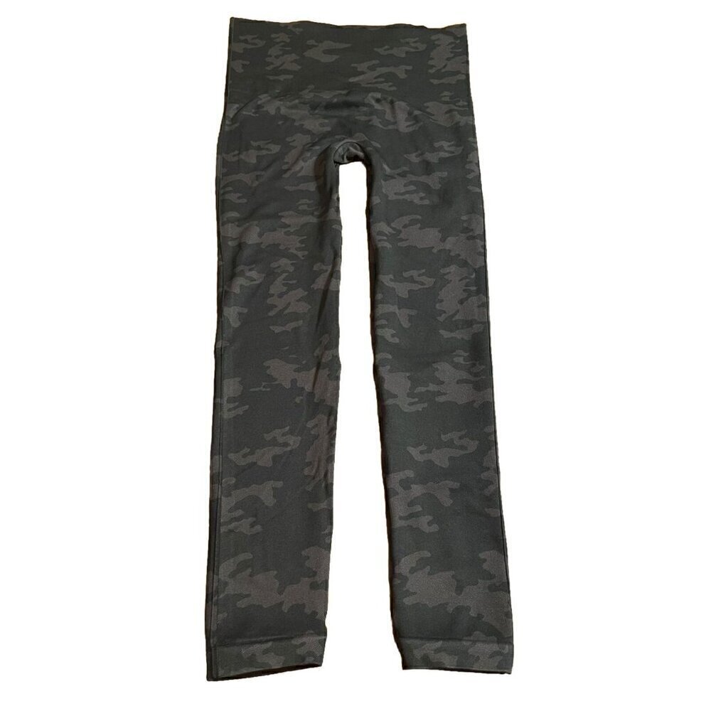Spanx Look At Me Now Seamless Camo Leggings XL Cropped Blue Gray Women's Hi Rise